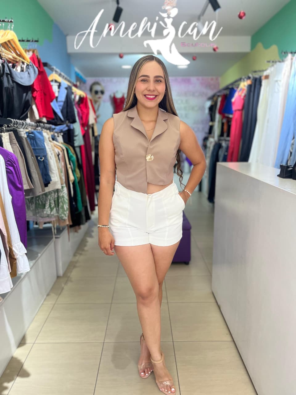 BLUSA CHALECO BEIGE